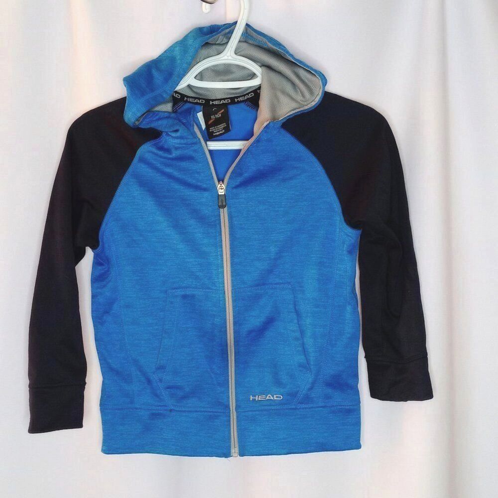 HEAD Fleece Lined Hoodie Jacket Athletic Workout Full Zip Coat Youth Boys XS